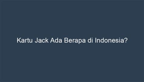 Variasi Kartu Jack di Indonesia